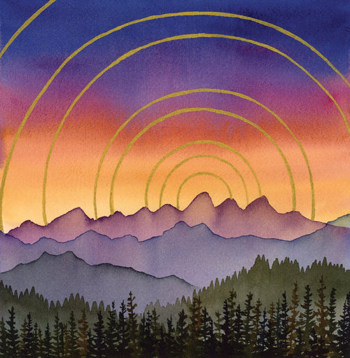 "Sunset in the Tetons" – Original Watercolor Painting Inspired by Grand Teton Mountains