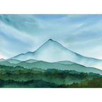 "Mt Hood Layers" | Watercolor Mountain Original Art 9in x 12in | Matted