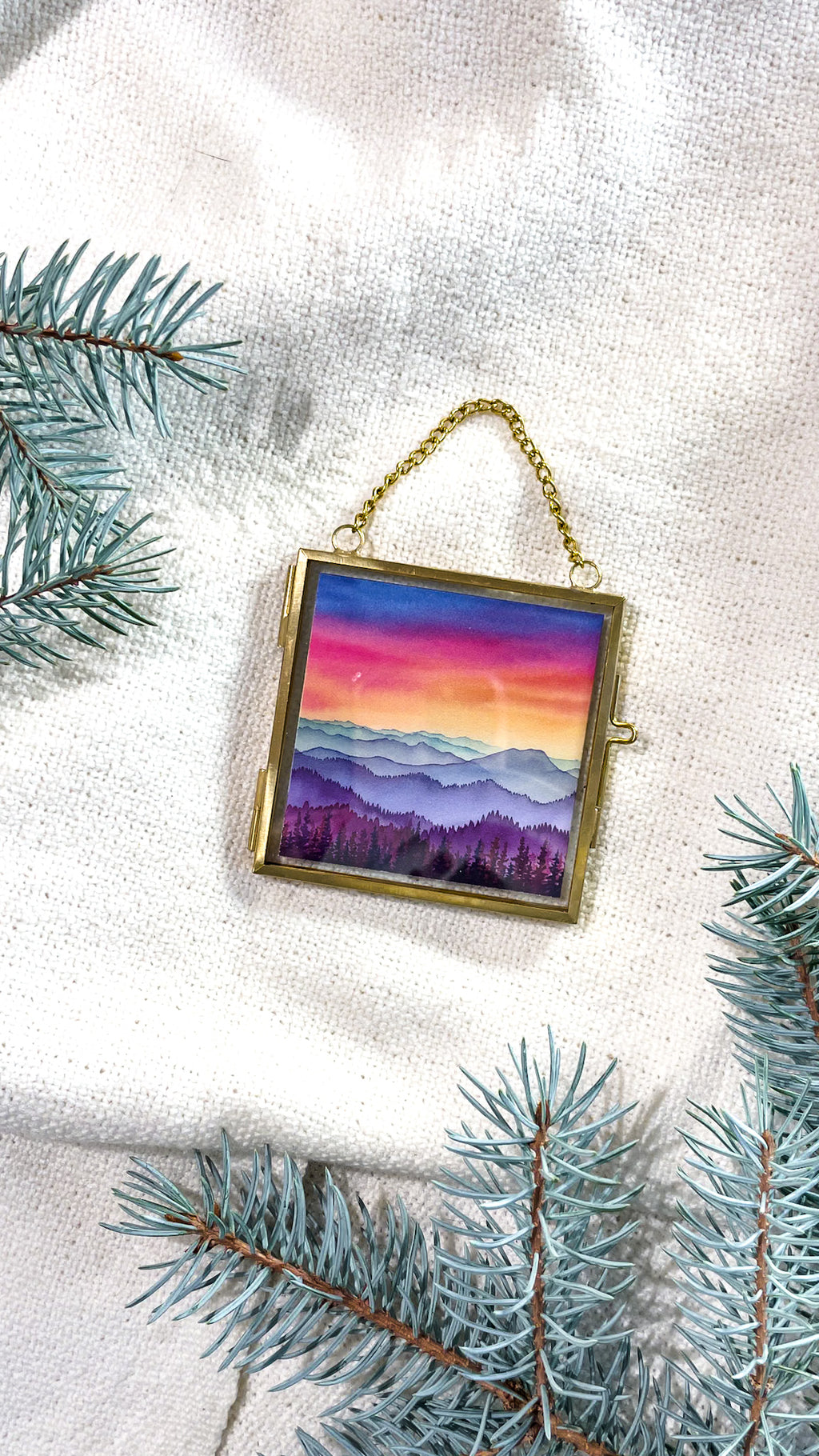 I Stand All Amazed Rainbow Landscape (Framed Ornament)