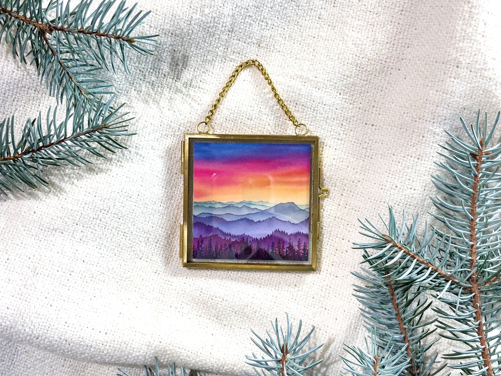 I Stand All Amazed Rainbow Landscape (Framed Ornament)