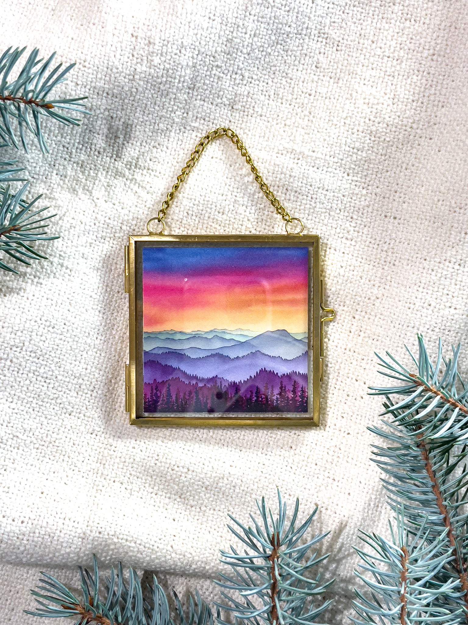 I Stand All Amazed Rainbow Landscape (Framed Ornament)