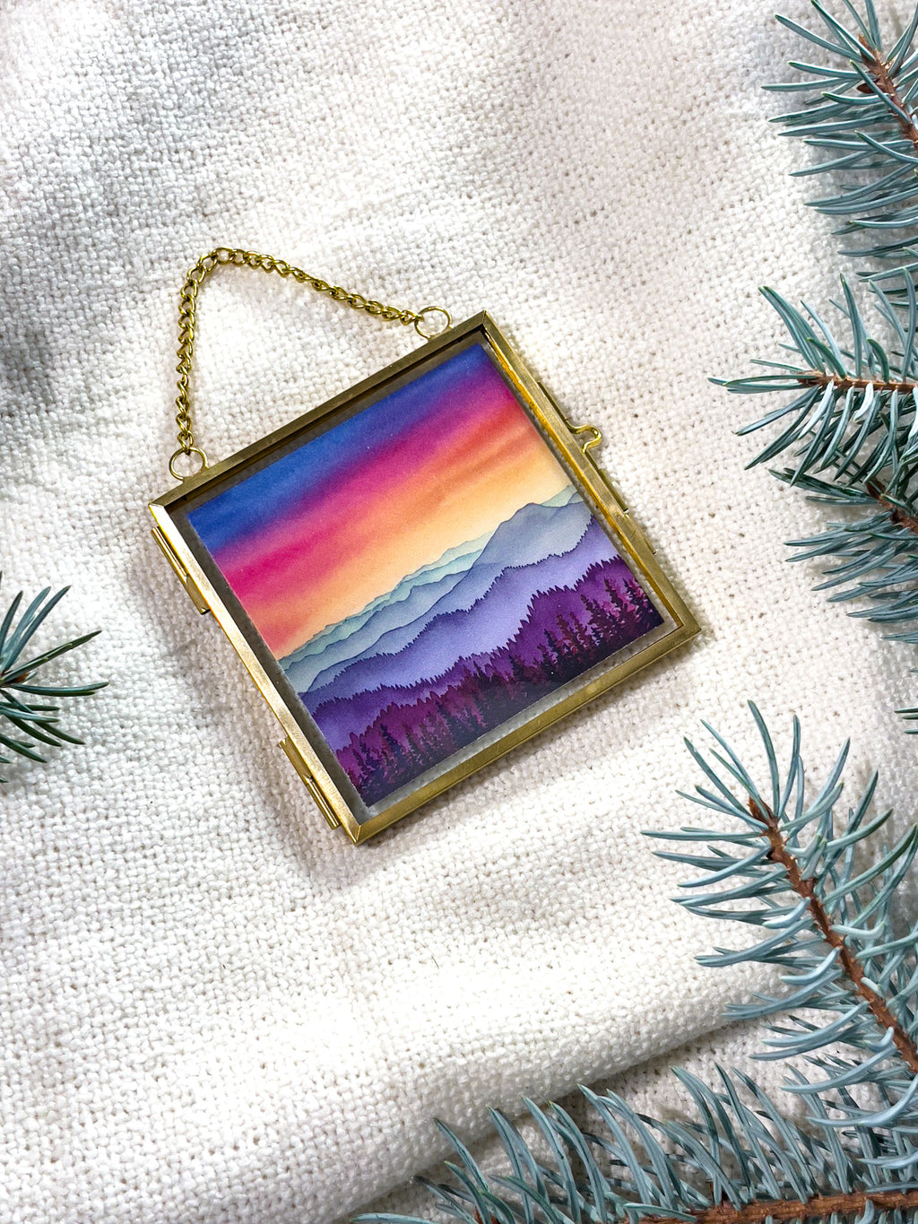 I Stand All Amazed Rainbow Landscape (Framed Ornament)