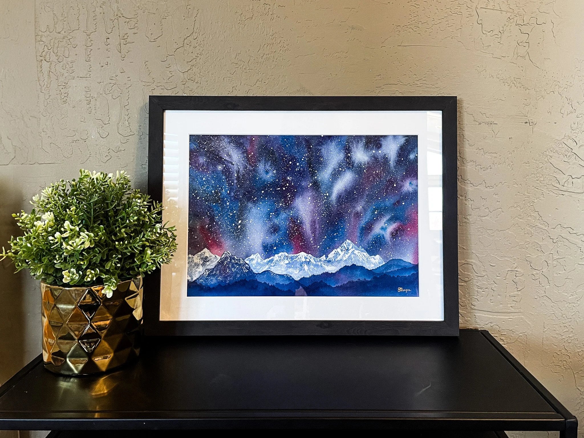 Heavenly Peace - Snowy Mt. Sneffels  - Framed Original Watercolor Painting (Copy)