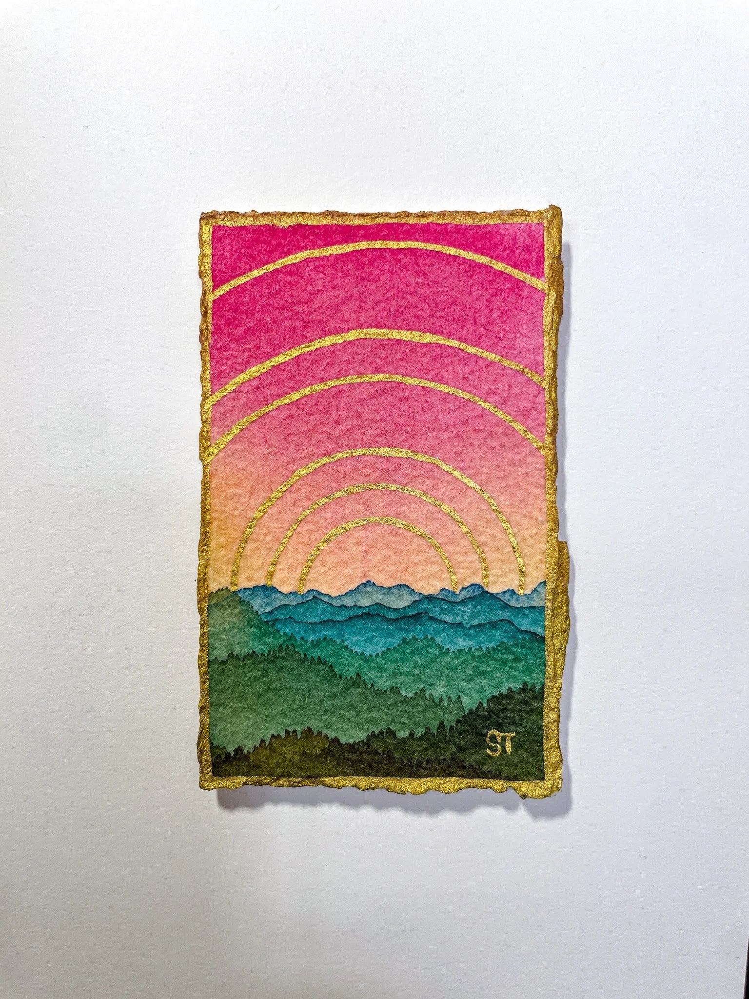 "A Little Peace" - Flecks of Gold Series - Original Watercolor Painting