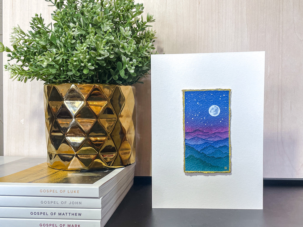 "Steadfast" (Blue Ridge Inspired) - Flecks of Gold Series - Original Watercolor Painting