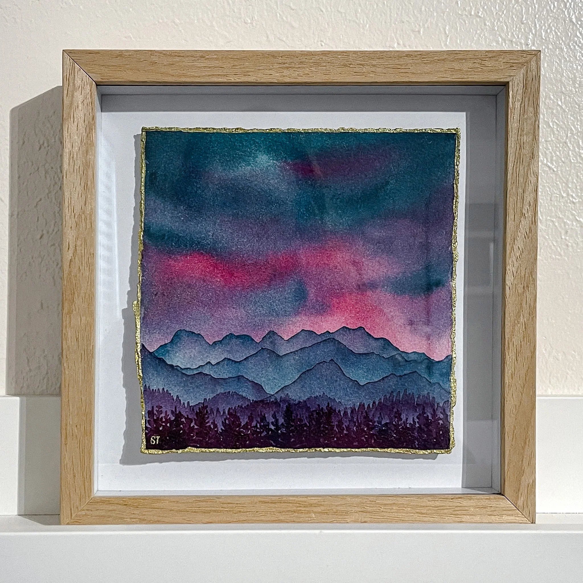 Summer Storm on the Wasatch Front - a mini framed watercolor landscape painting