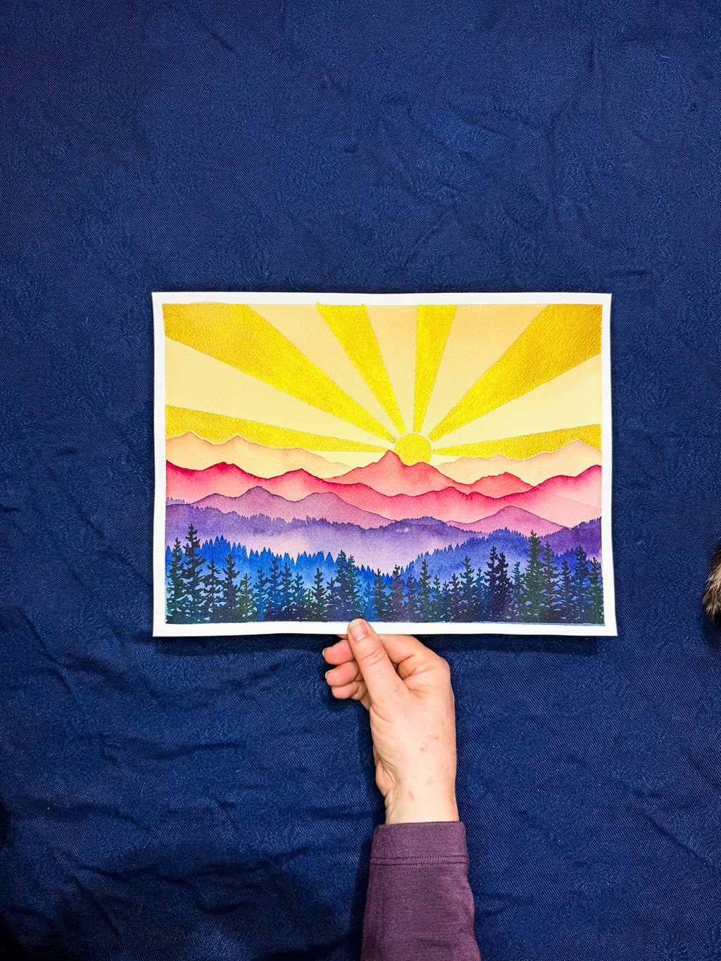 Sunny Adventures – Original Watercolor Landscape (9x12in Unmatted)