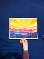 Sunny Adventures – Original Watercolor Landscape (9x12in Unmatted)