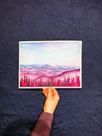 Purple Mountain Majesty – Original Watercolor (9x12in Unmatted)