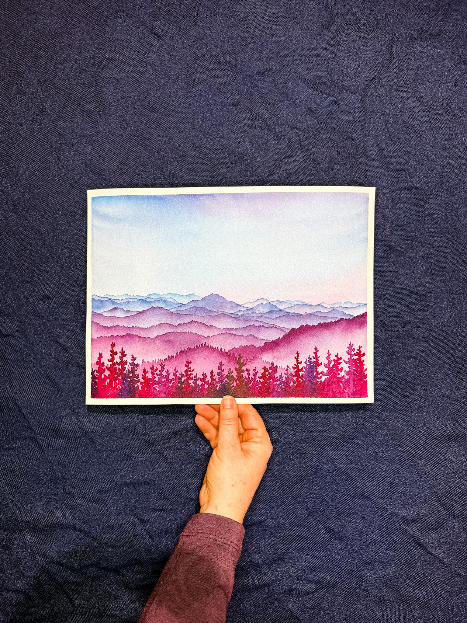 Purple Mountain Majesty – Original Watercolor (9x12in Unmatted)