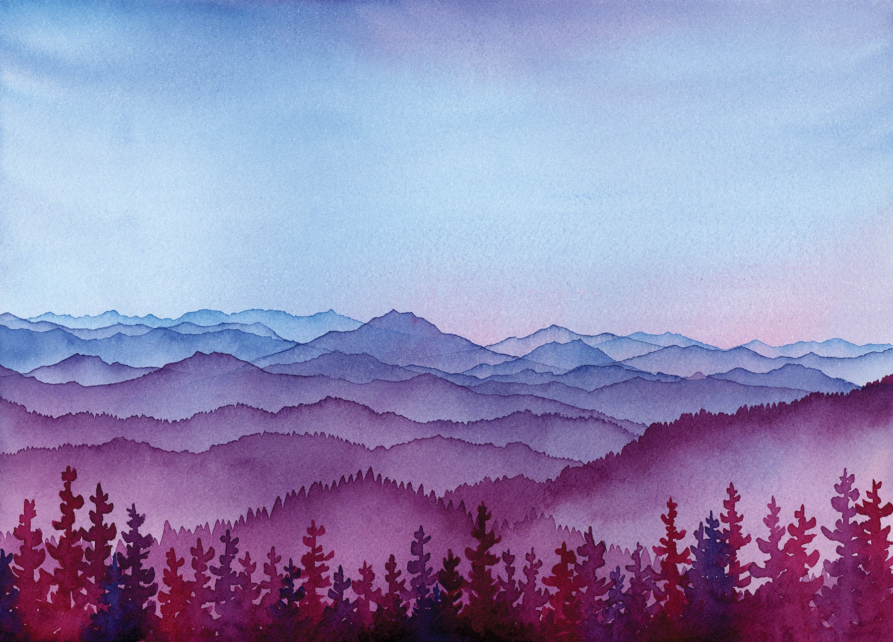 Purple Mountain Majesty – Original Watercolor (9x12in Unmatted)