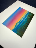 Mountain Solace – Original Watercolor Rainbow Landscape (Matted to 11x14)