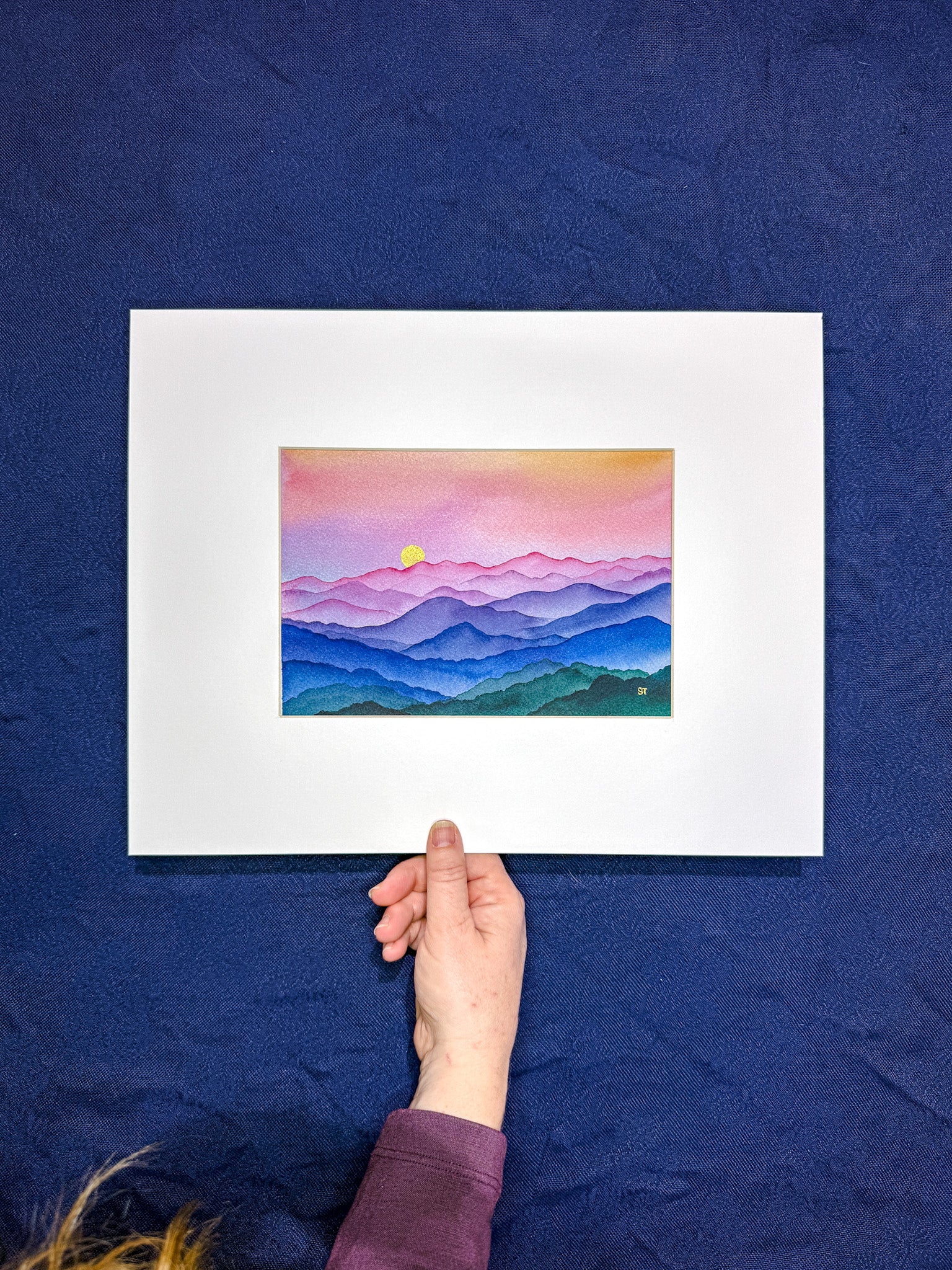 Rainbow Hills (Blue Ridge) – Original Watercolor (Matted to 11x14)