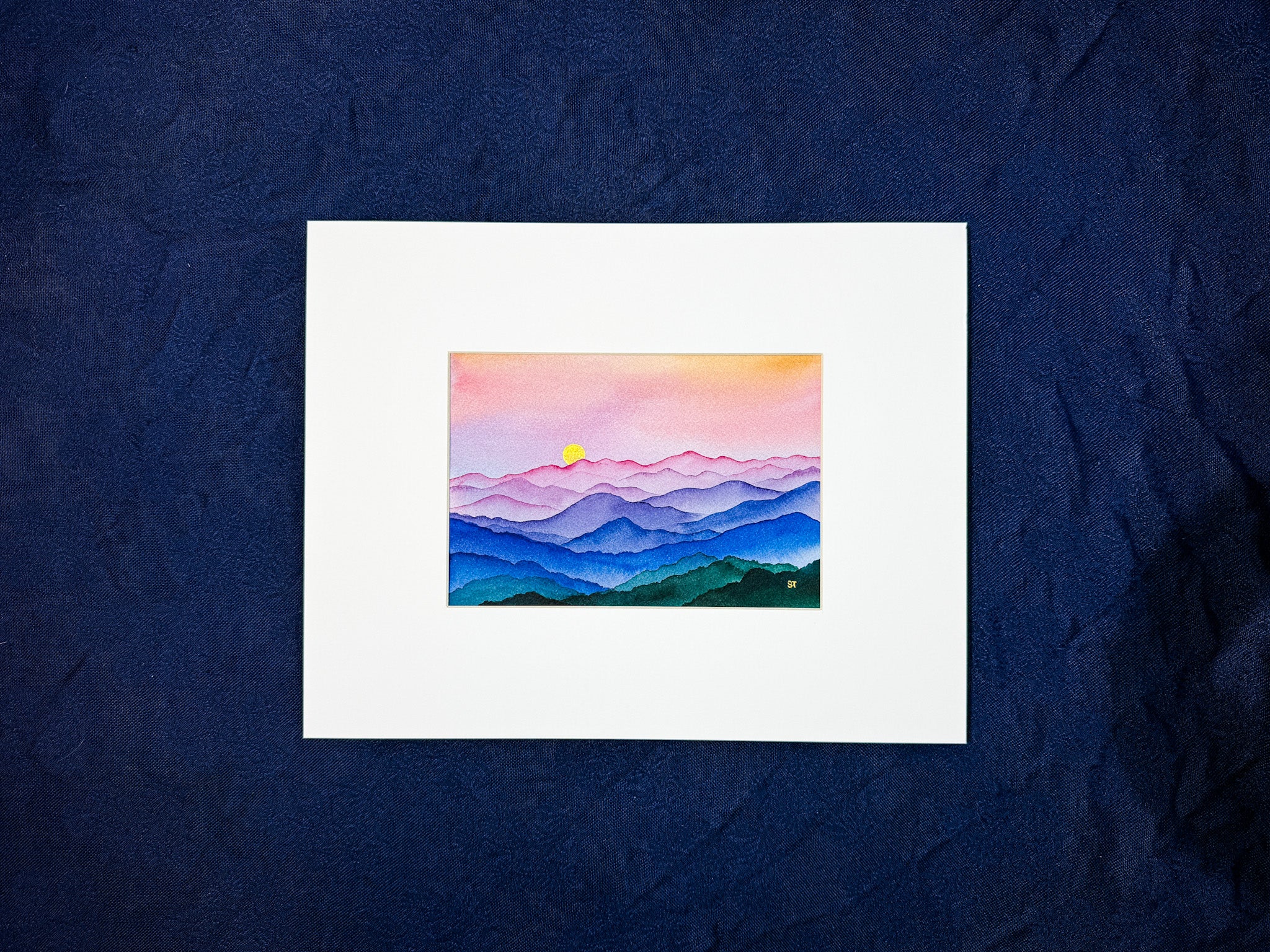 Rainbow Hills (Blue Ridge) – Original Watercolor (Matted to 11x14)