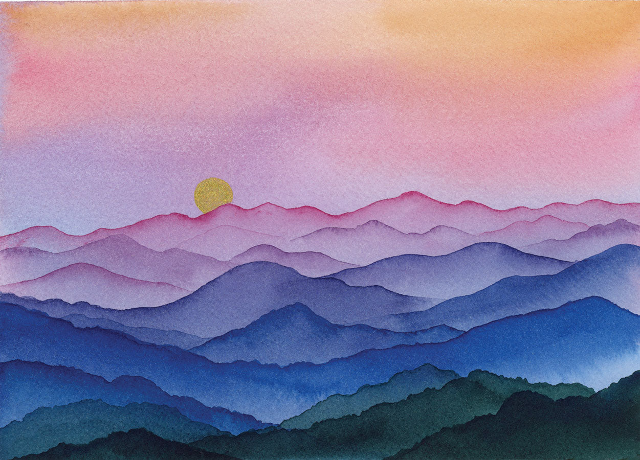 Rainbow Hills (Blue Ridge) – Original Watercolor (Matted to 11x14)