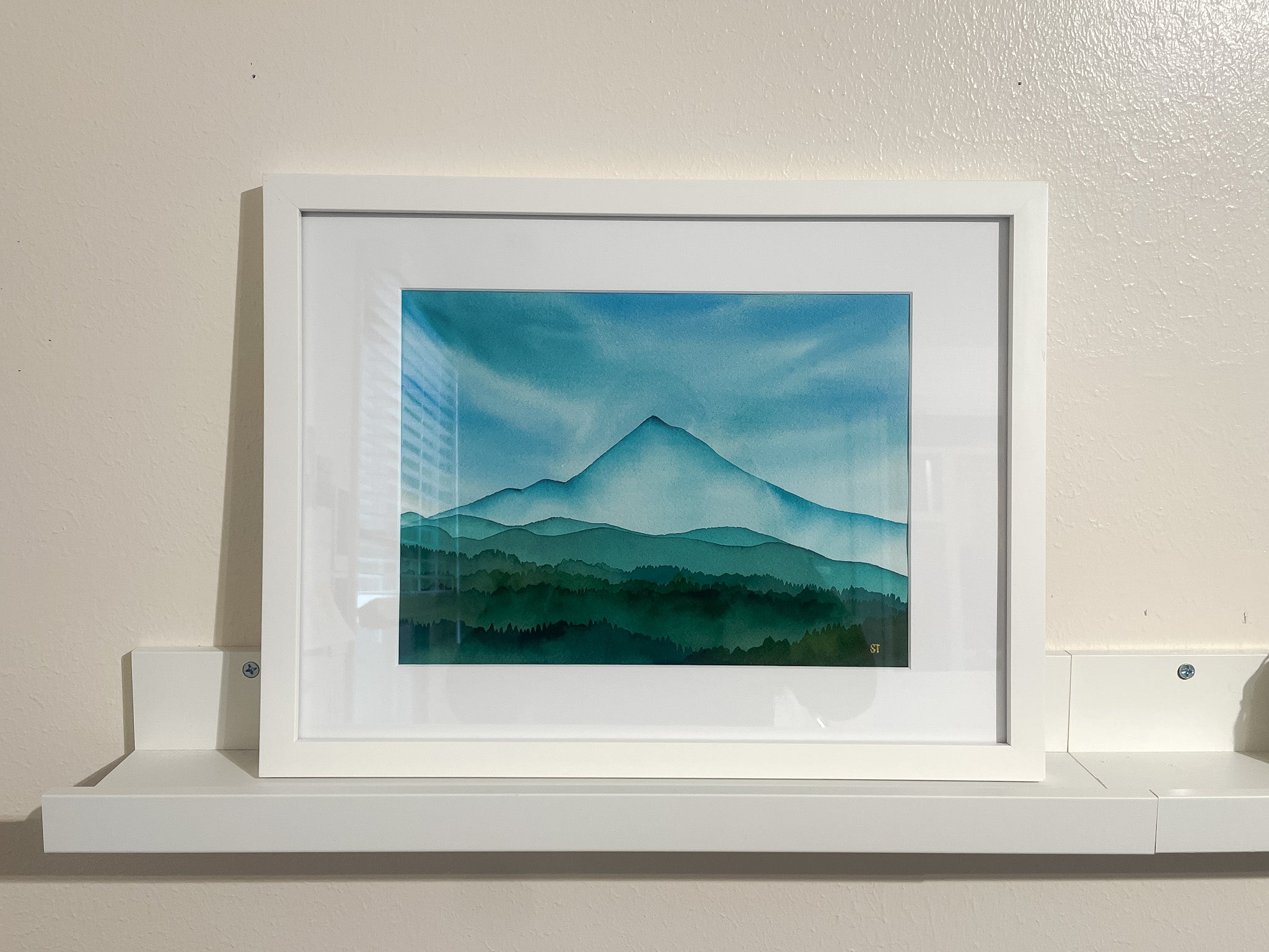 "Mt Hood Layers" | Watercolor Mountain Original Art 9in x 12in | Matted