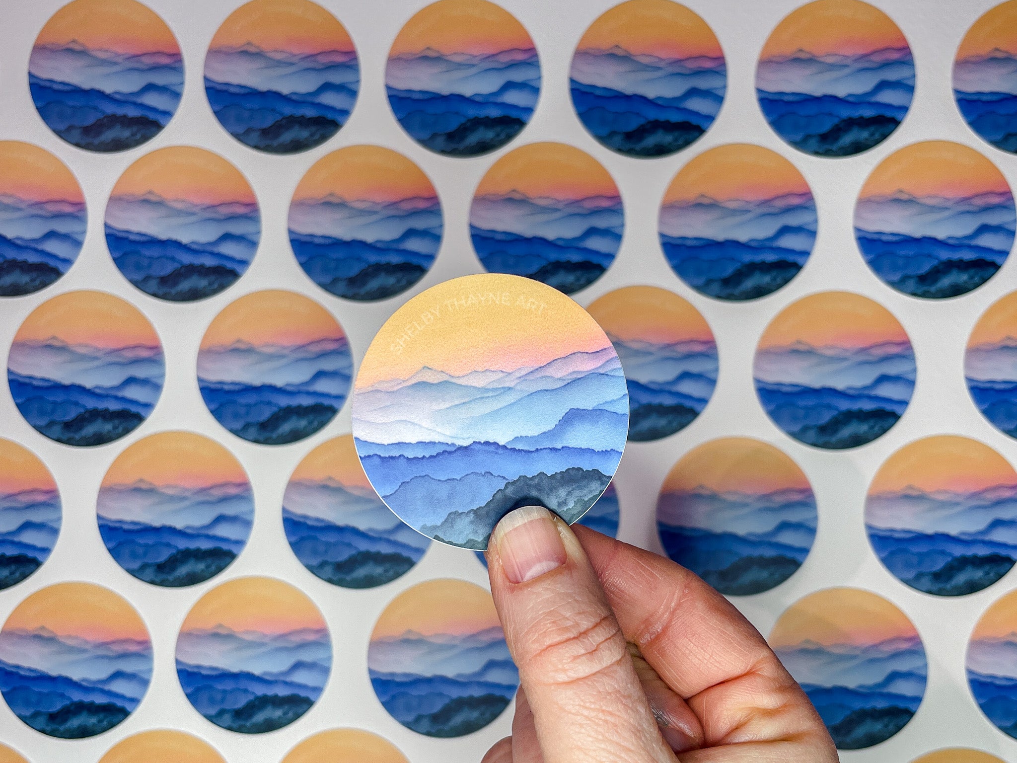 Blue Ridge Mountain Sunrise 2" Vinyl Water Bottle Sticker