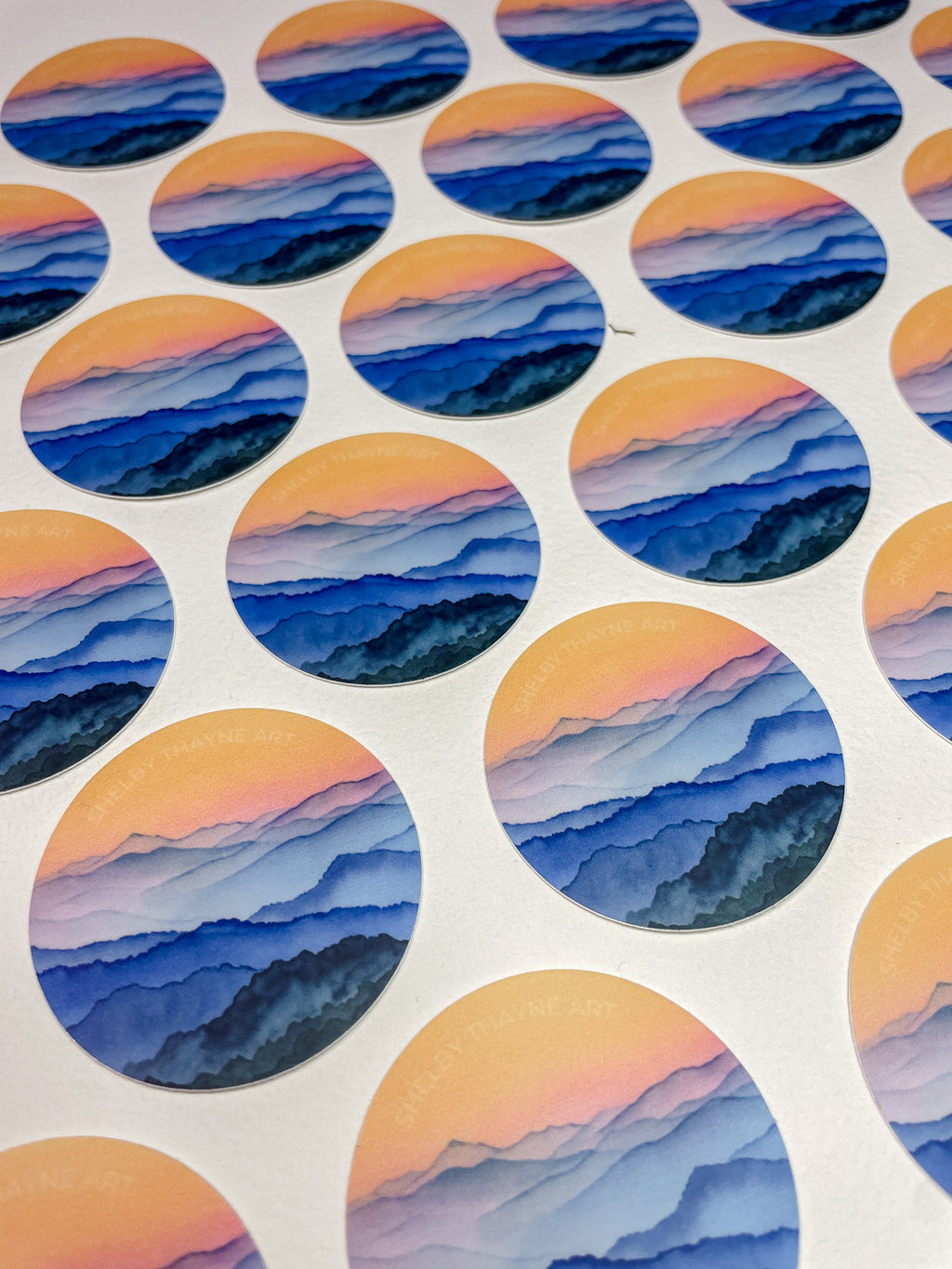 Blue Ridge Mountain Sunrise 2" Vinyl Water Bottle Sticker