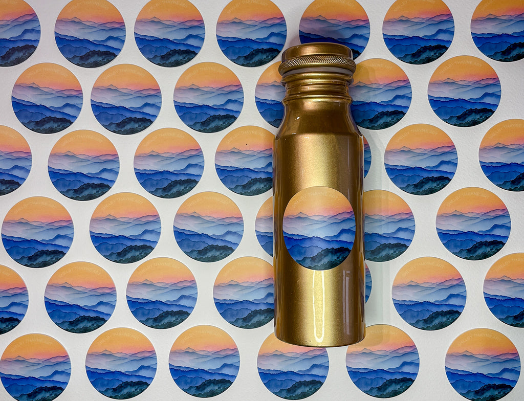 Blue Ridge Mountain Sunrise 2" Vinyl Water Bottle Sticker