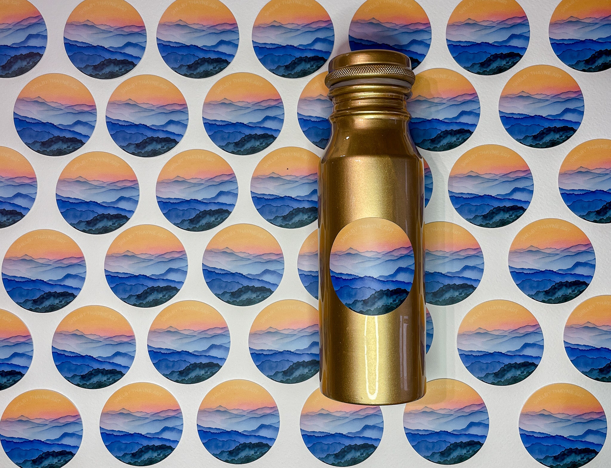 Blue Ridge Mountain Sunrise 2" Vinyl Water Bottle Sticker