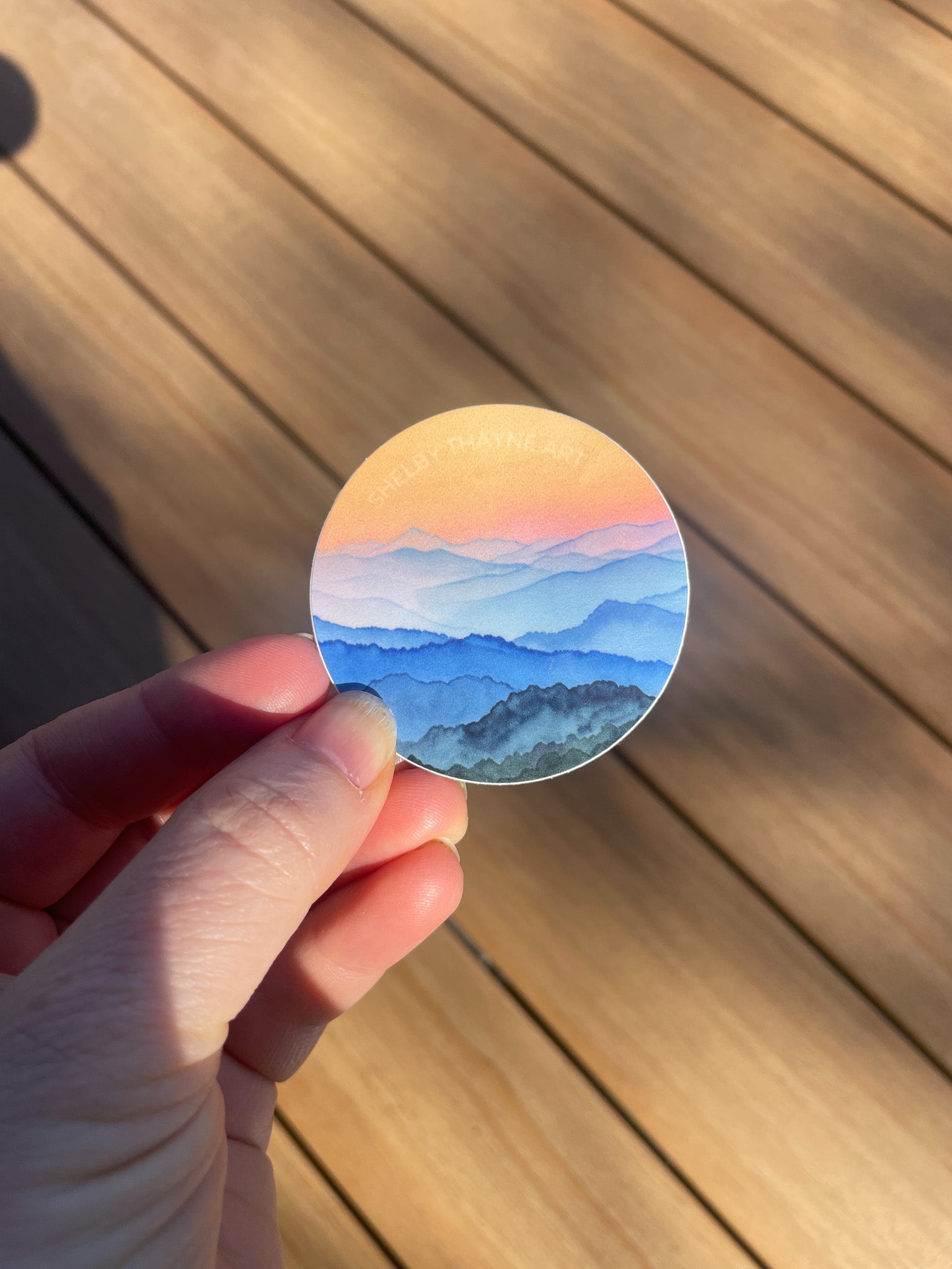 Blue Ridge Mountain Sunrise 2" Vinyl Water Bottle Sticker