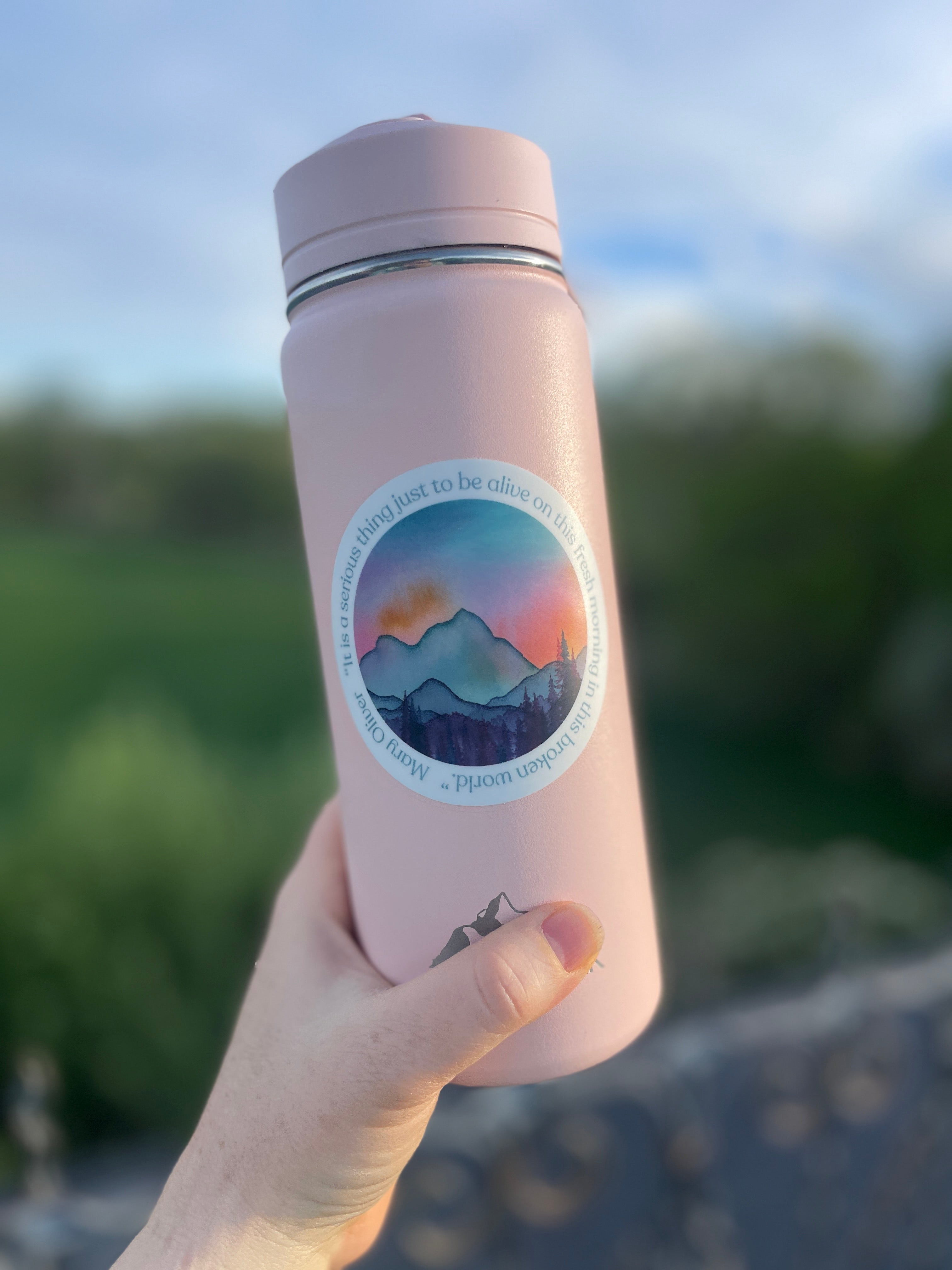 "It is a serious thing just to be alive" Inspirational Quote 3" Circle Vinyl Sticker