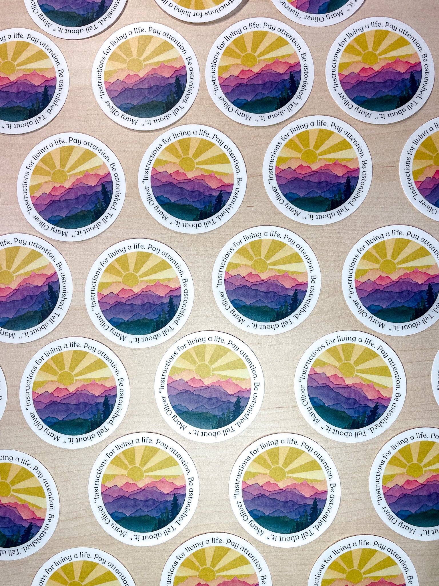 "Instructions for Living a Life"  Inspirational Quote Vinyl Sticker