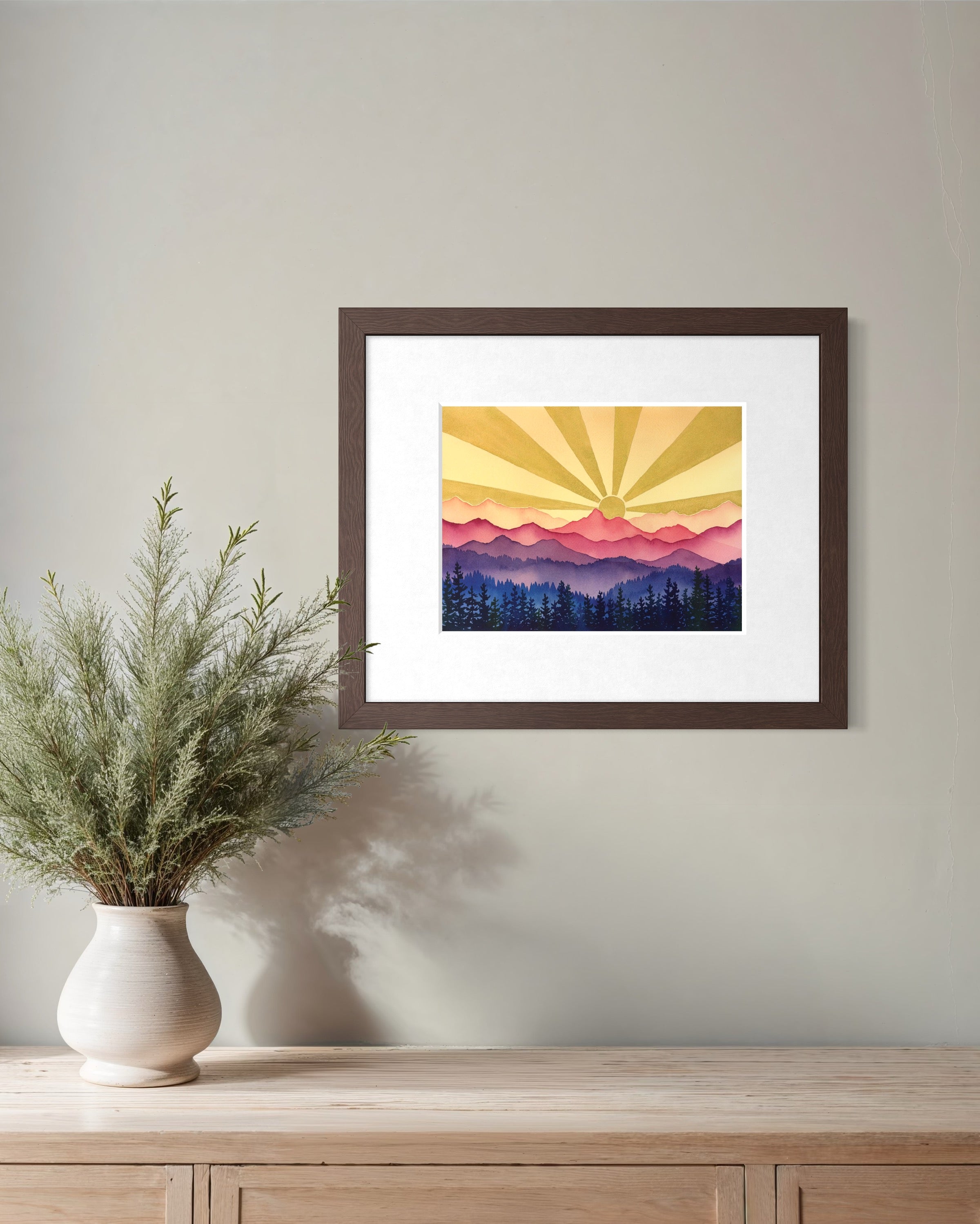 Sunny Adventures – Original Watercolor Landscape (9x12in Unmatted)