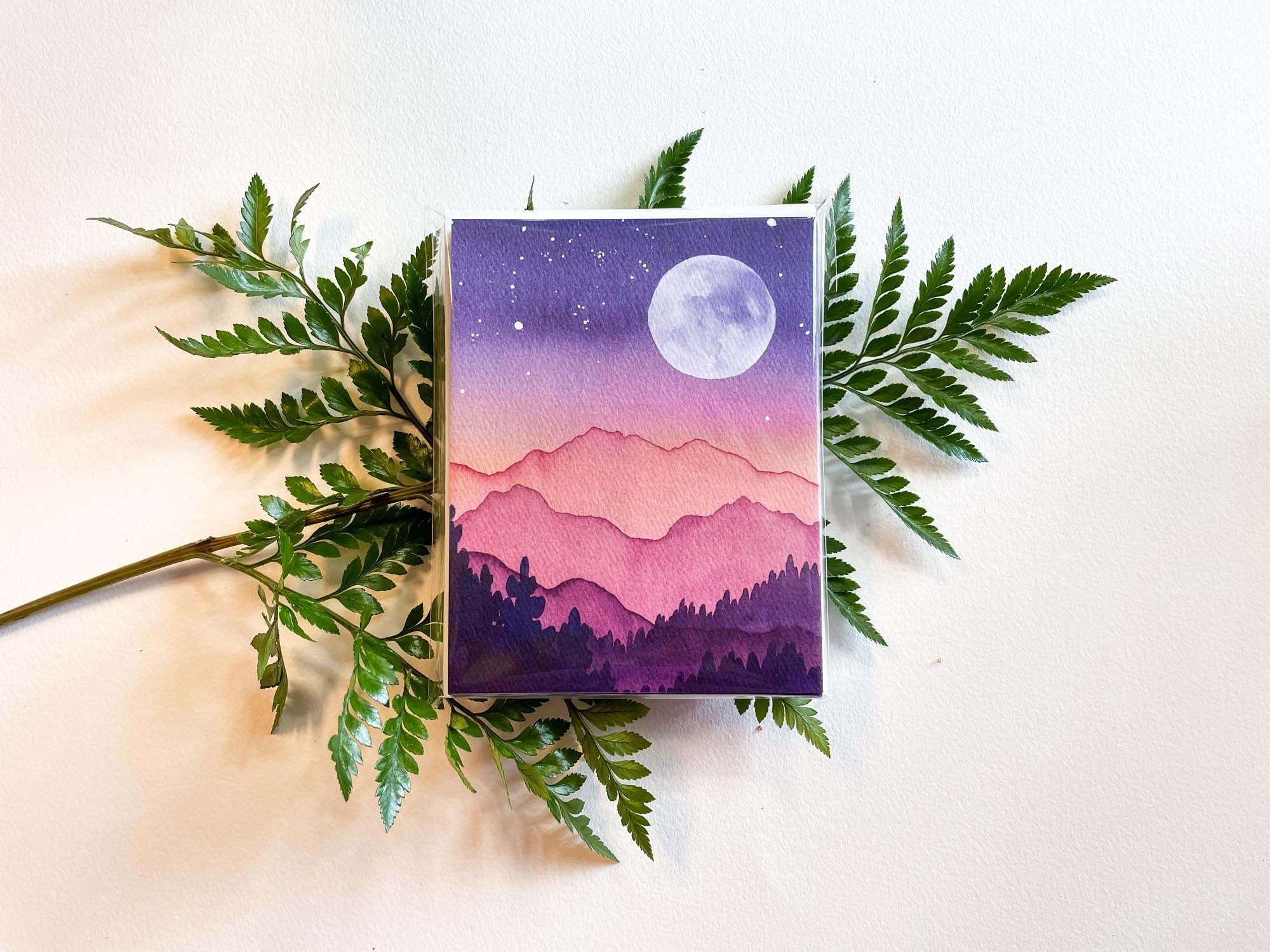 Watercolor Mountain Landscape Art Cards – Blank Greeting Cards, Recycled Paper