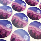 Grand Tetons Full Moon Vinyl Sticker – Mountain Art Decal