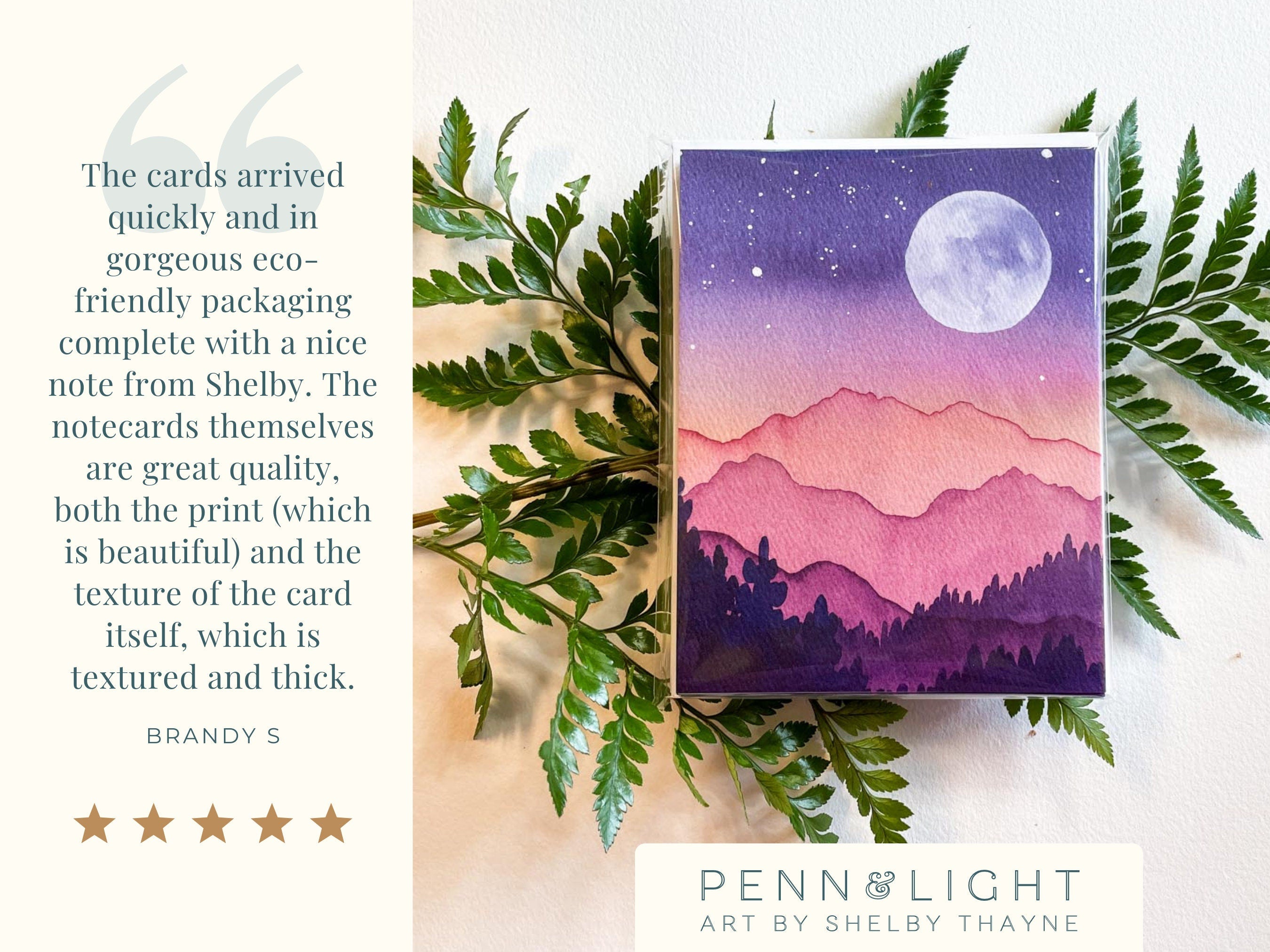 Mountain Landscape Greeting Cards | 32 assorted cards with envelopes | Blank All-Occassion Cards | Colorful Watercolor Art Cards