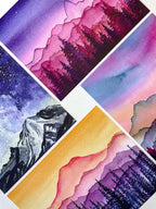 Golden Hour Mt. Rainier Watercolor Mountain Fine Art Print