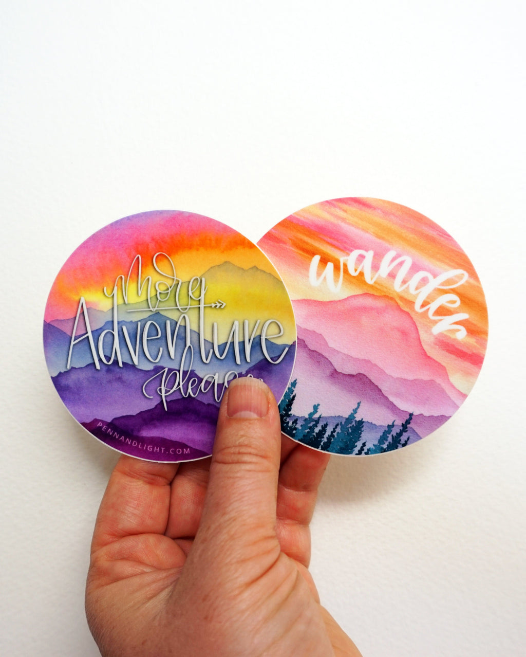 More Adventure Please Sticker – Watercolor Mountain Art, Laptop Decal