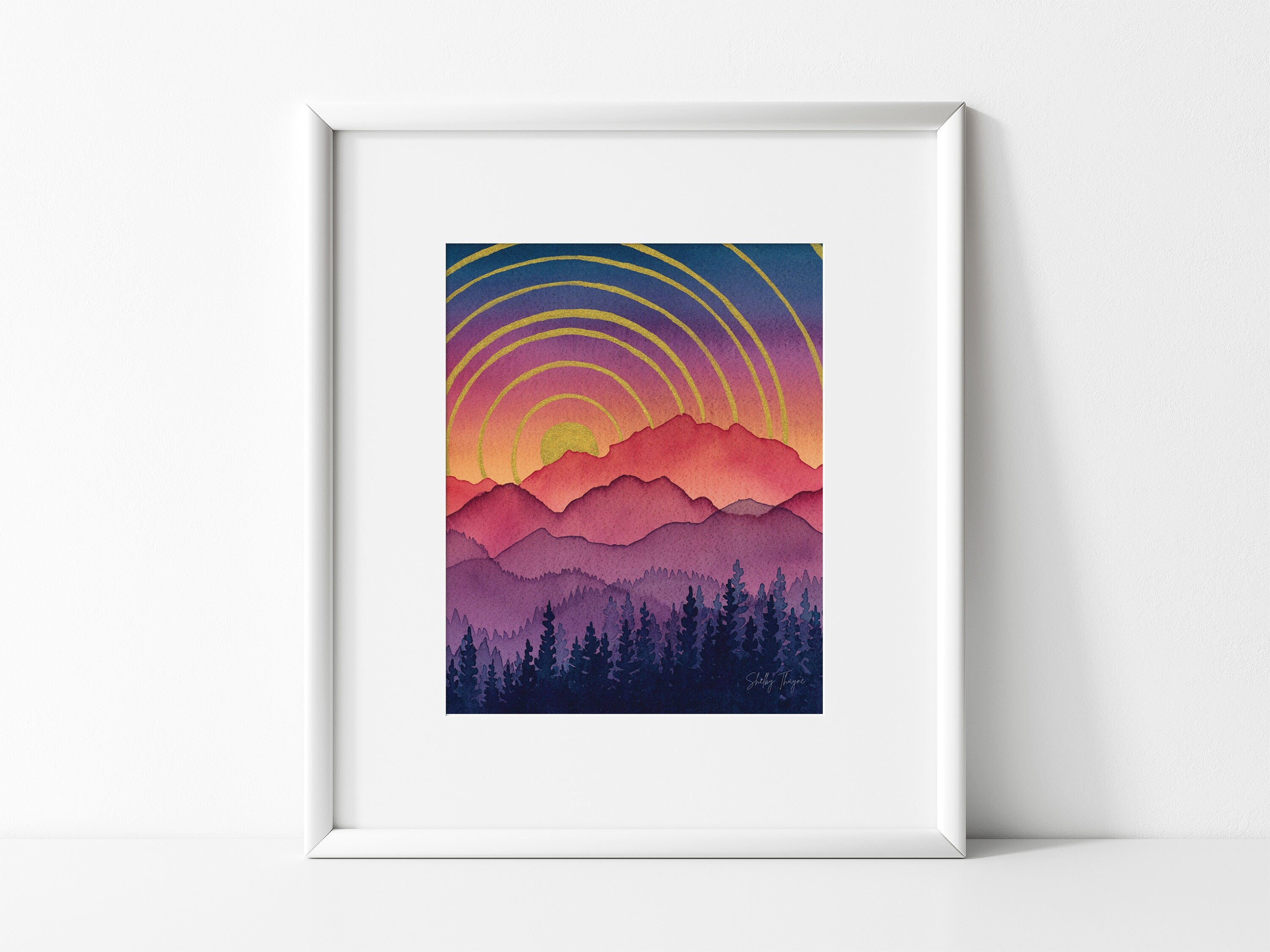 Climb the Mountains Layered Mountain Fine Art Print
