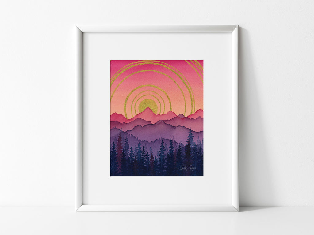 Nature's Peace Layered Mountain Fine Art Print