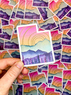 Utah Mountain Sticker – Watercolor Art Vinyl Decal