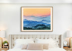 Blue Ridge Mountains Watercolor Art Print, Sunrise Landscape