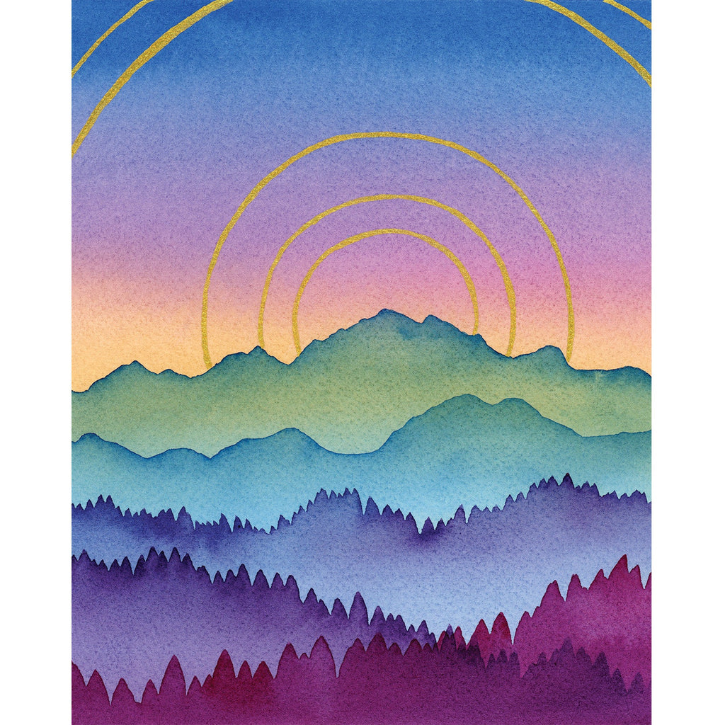 Joy - An Embellished Watercolor Mountain Fine Art Print