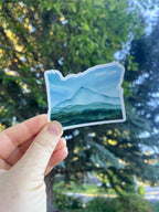 Oregon Mt Hood Vinyl Sticker – Watercolor Mountain Art Decal