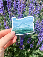 Oregon Mt Hood Vinyl Sticker – Watercolor Mountain Art Decal