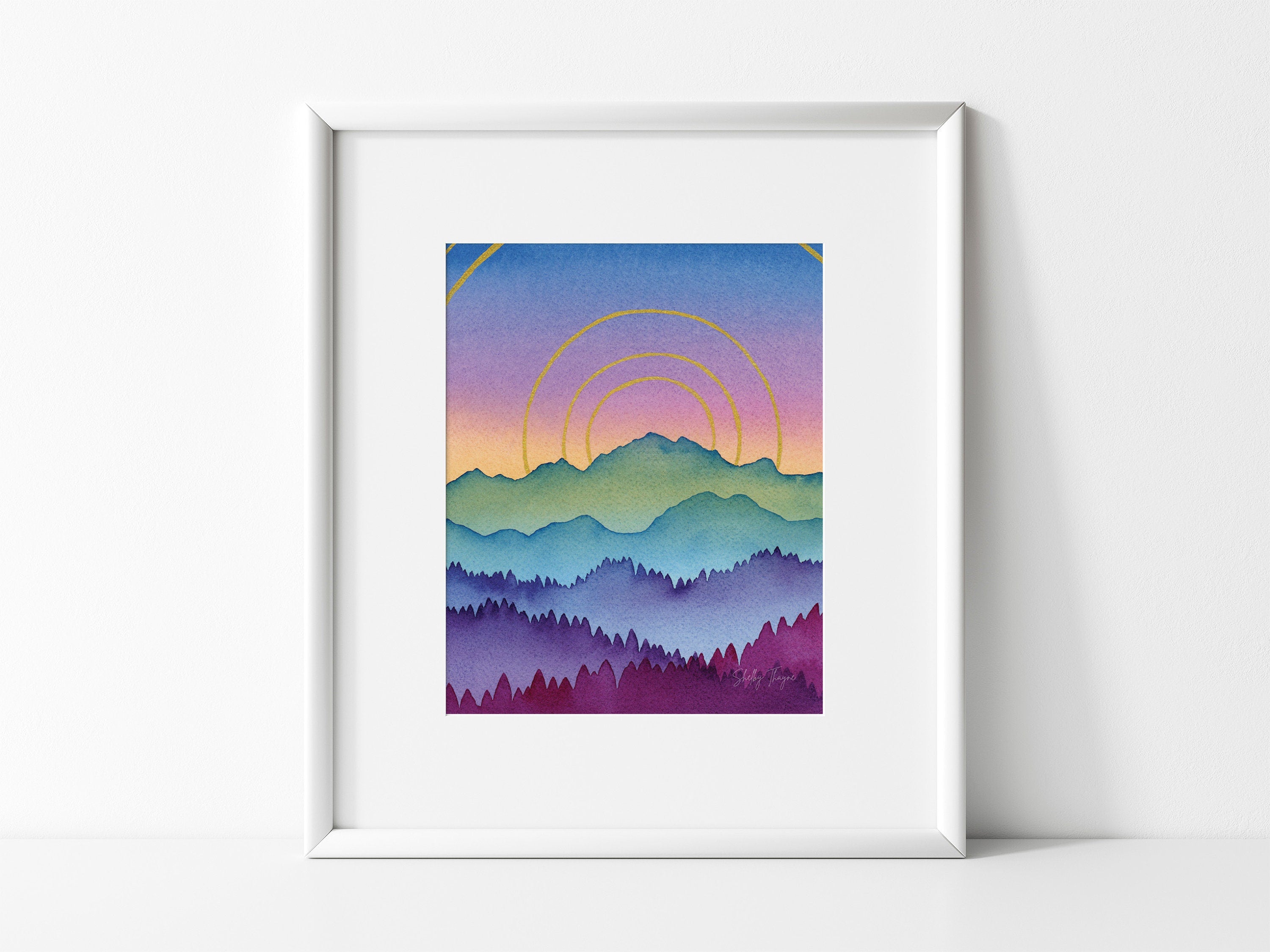Joy - An Embellished Watercolor Mountain Fine Art Print