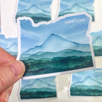 Oregon Mt Hood Vinyl Sticker – Watercolor Mountain Art Decal