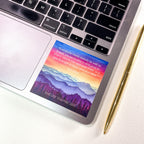Rainbow Mountain Sticker | John Muir Quote, Waterproof Vinyl Decal
