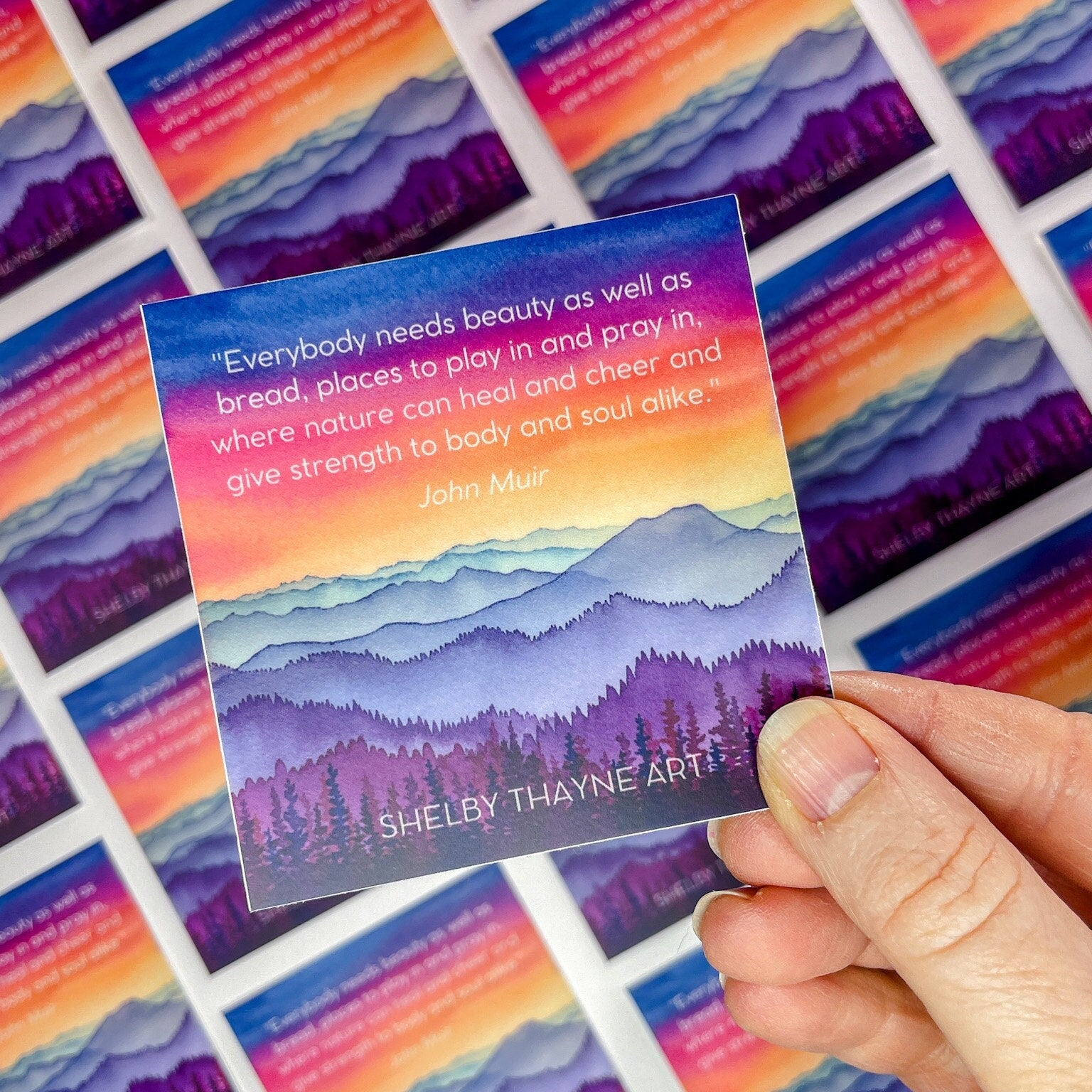 Rainbow Mountain Sticker | John Muir Quote, Waterproof Vinyl Decal