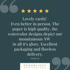 Snow-Kissed Mountain Sunset | Watercolor Greeting Card | Blank Inside | A2 Stationery | Mountain Art