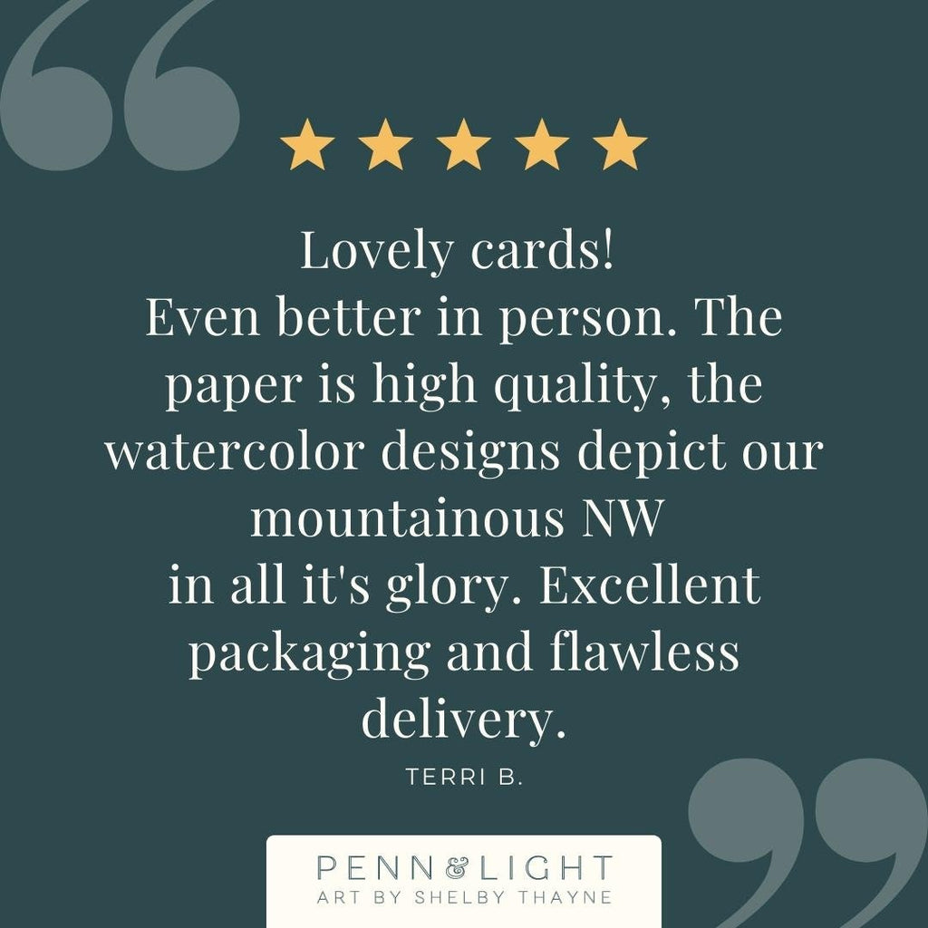 Celestial Mountain Card | Mindful of the Stars - Colorado Mountain Art | Recycled Blank Greeting Card and Envelope | A2 size | Art Card