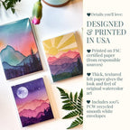 Blue Ridge Mountains Sunshine | Watercolor Greeting Card | Blank Inside | A2 Stationery | Mountain Art