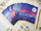 Watercolor Mountain Landscape Art Cards – Blank Greeting Cards, Recycled Paper