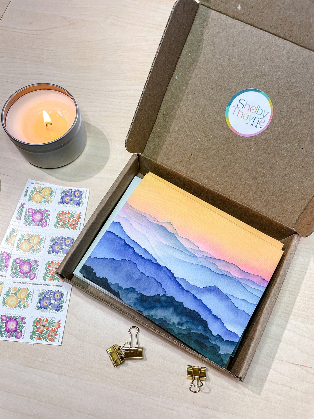 Blue Ridge Mountains Sunshine | Watercolor Greeting Card | Blank Inside | A2 Stationery | Mountain Art