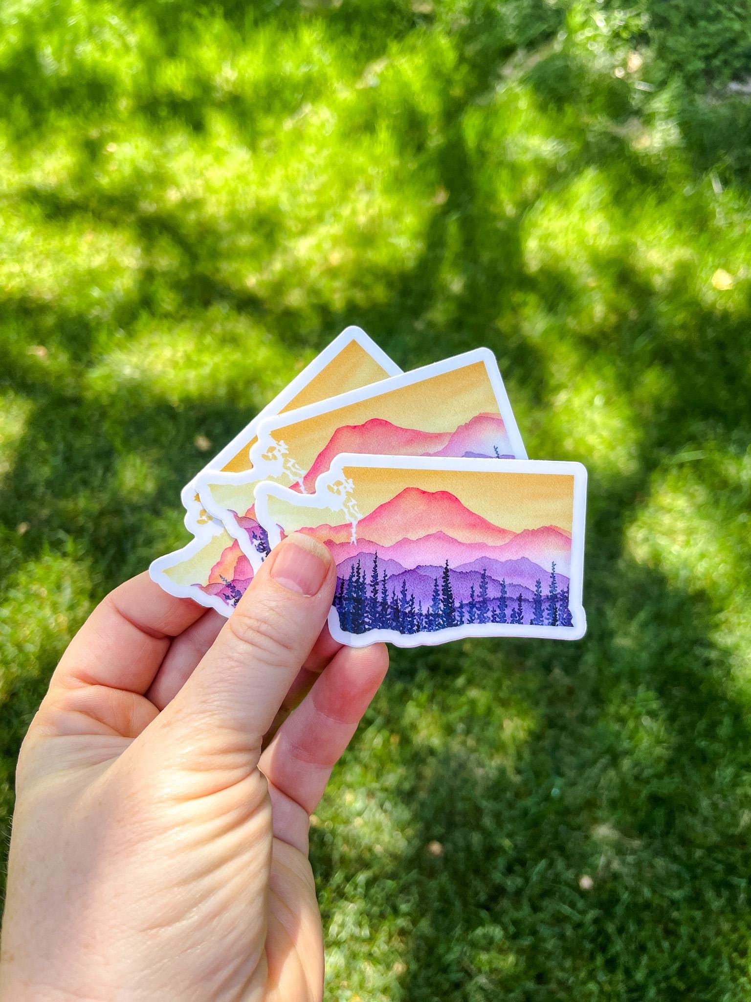 Washington Sticker Mt. Rainier Vinyl -- Art Sticker -- Mountain Sticker -- State Sticker -- Water Bottle Sticker -- Laptop Decal